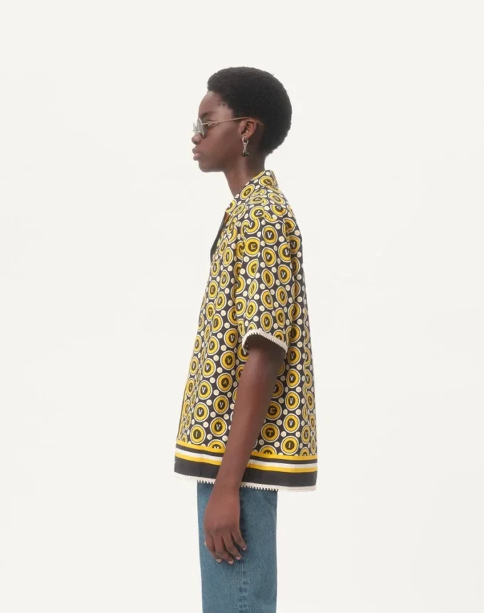 Camisa de bolos de popelín de algodón con estampado Bulles Royales