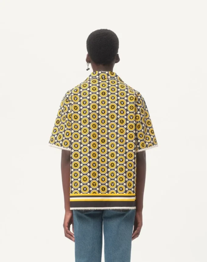 Camisa de bolos de popelín de algodón con estampado Bulles Royales