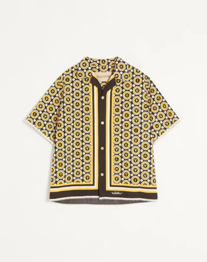 Camisa de bolos de popelín de algodón con estampado Bulles Royales