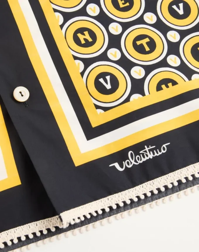 Camisa de bolos de popelín de algodón con estampado Bulles Royales