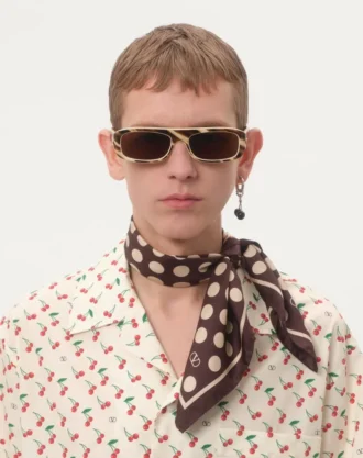 Camisa de bolos de popelín de algodón con estampado Cherryfic