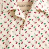 Camisa de bolos de popelín de algodón con estampado Cherryfic Camisa de bolos de popelín de algodón con estampado Cherryfic