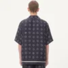 Camisa de bowling de sarga de seda con estampado Opticool