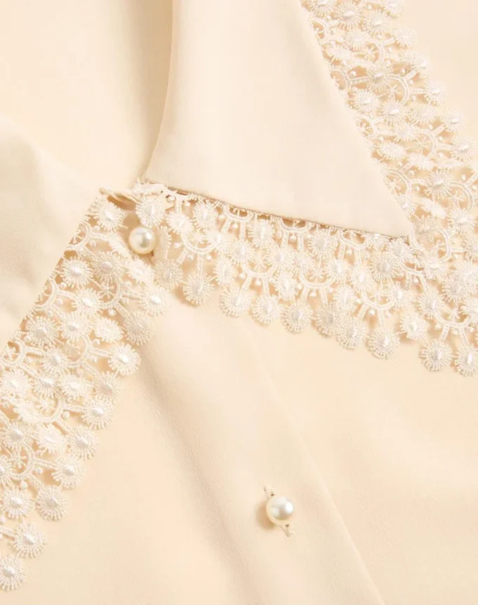 Camisa de crepé de China