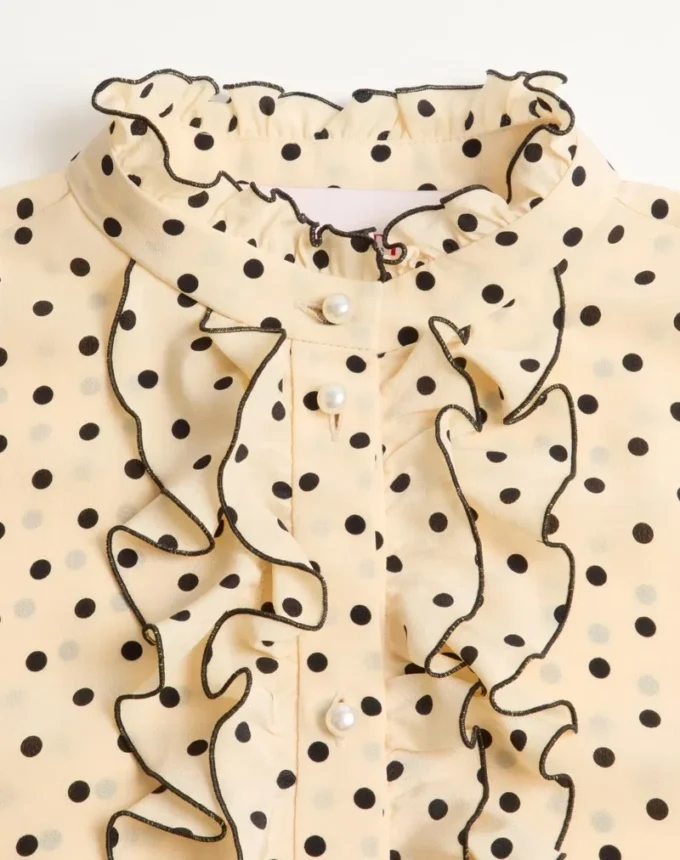 Camisa de crepé de China con estampado Plusdepois Camisa de crepé de China con estampado Plusdepois
