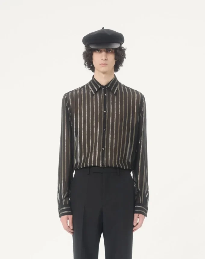 Camisa de gasa de seda y lurex de Valentino