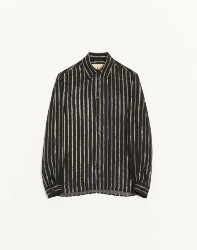 Camisa de gasa de seda y lurex de Valentino