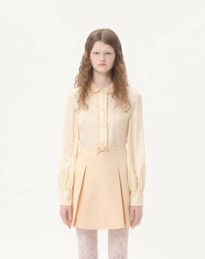 Camisa de jacquard de seda Toute La V