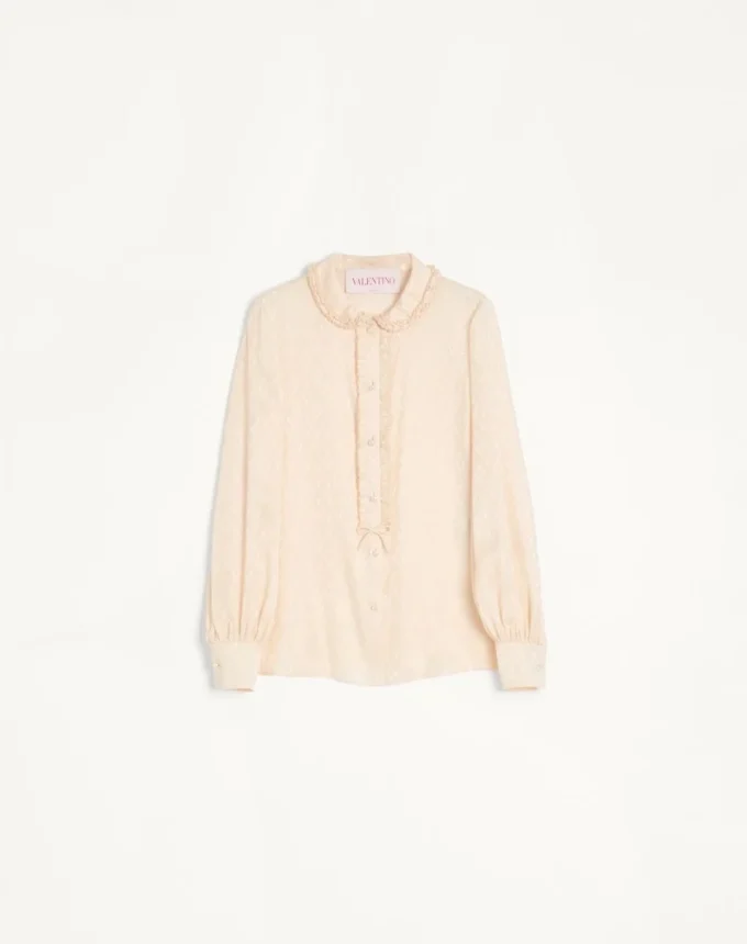 Camisa de jacquard de seda Toute La V