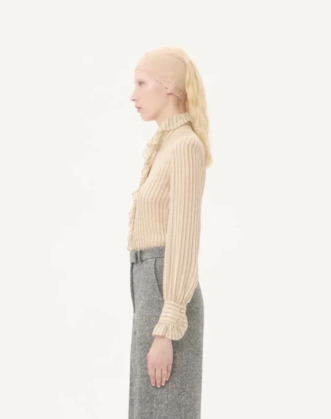 Camisa de lamé seersucker