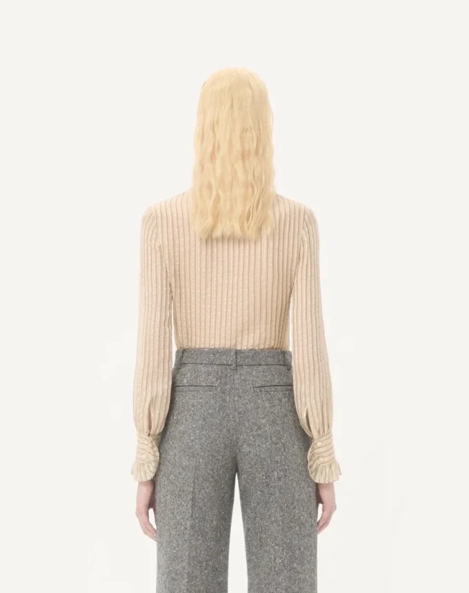 Camisa de lamé seersucker