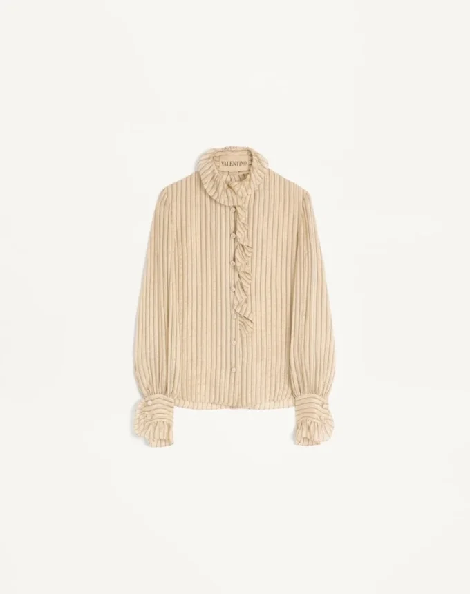 Camisa de lamé seersucker