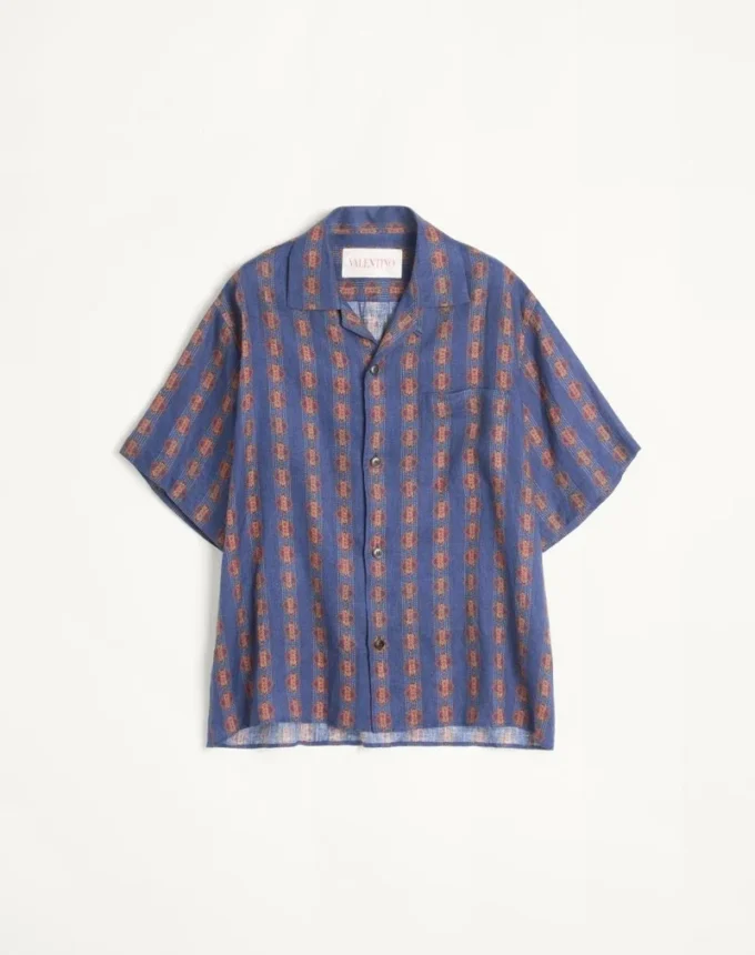 Camisa de lino con estampado Voyage Imaginaire