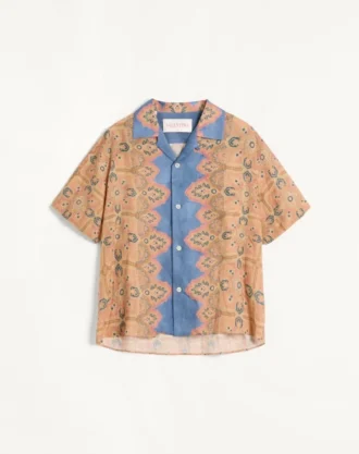 Camisa de lino con estampado Voyage Imaginaire