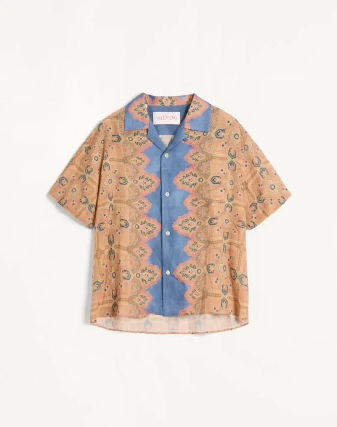 Camisa de lino con estampado Voyage Imaginaire