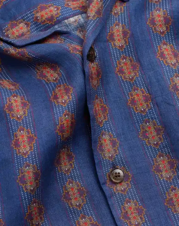 Camisa de lino con estampado Voyage Imaginaire