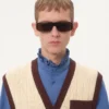 Camisa de popelín de algodón con plastrón y volantes Camisa de popelín de algodón con plastrón y volantes