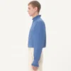 Camisa de popelín de algodón con plastrón y volantes Camisa de popelín de algodón con plastrón y volantes