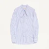 Camisa de popelín de algodón Valentino con cuello bufanda y bordado VLogo Camisa de popelín de algodón Valentino con cuello bufanda y bordado VLogo