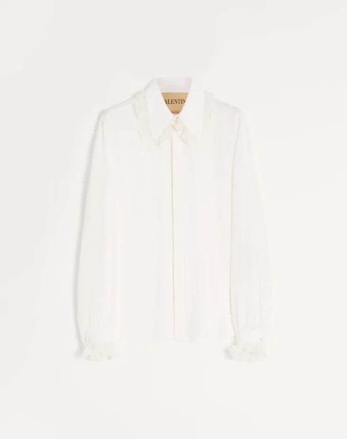 Camisa de seda crepé de China con volantes de Valentino Camisa de seda crepé de China con volantes de Valentino