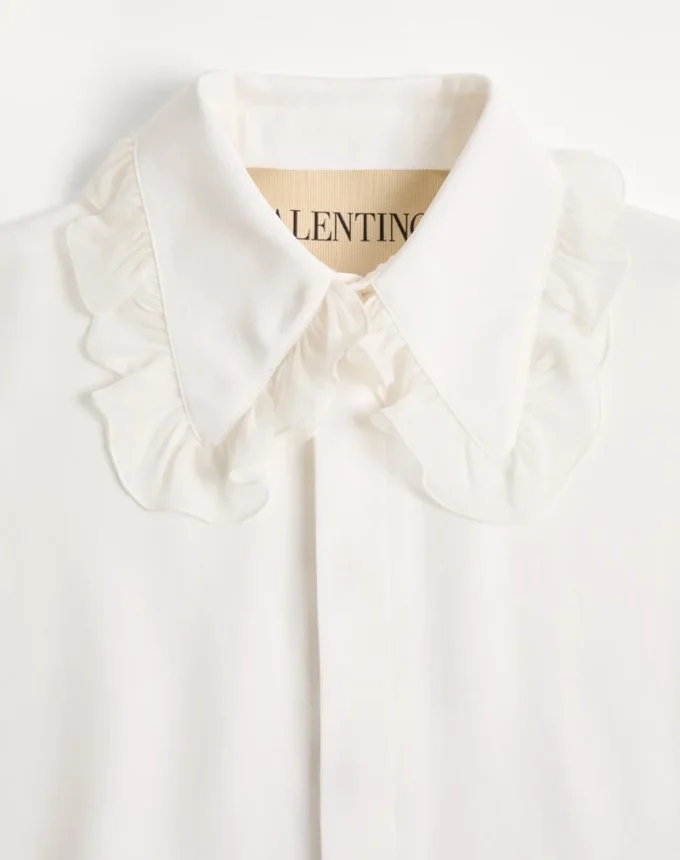 Camisa de seda crepé de China con volantes de Valentino Camisa de seda crepé de China con volantes de Valentino