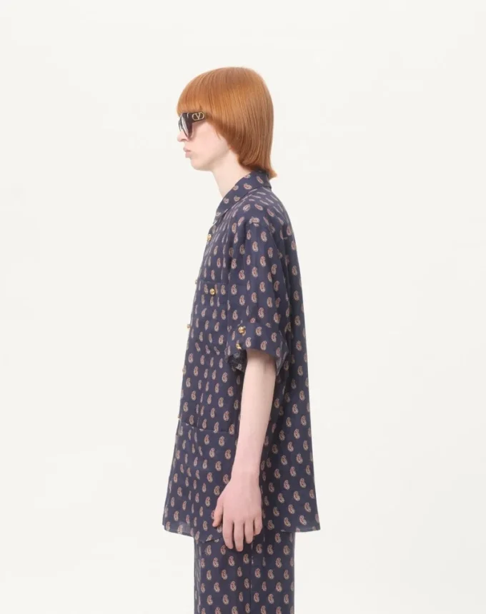 Camisa ligera de lino con estampado Voyage Imaginaire Camisa ligera de lino con estampado Voyage Imaginaire