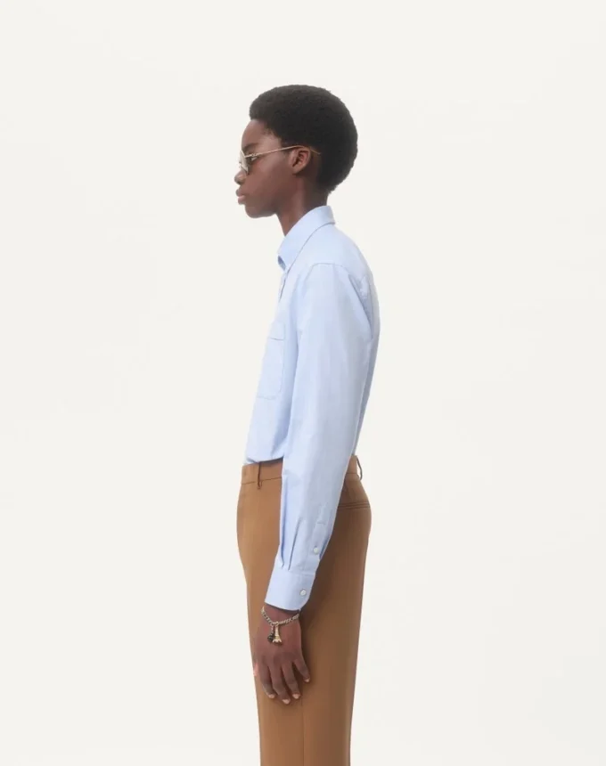 Camisa Oxford de algodón con bordado Vlogo Camisa Oxford de algodón con bordado Vlogo