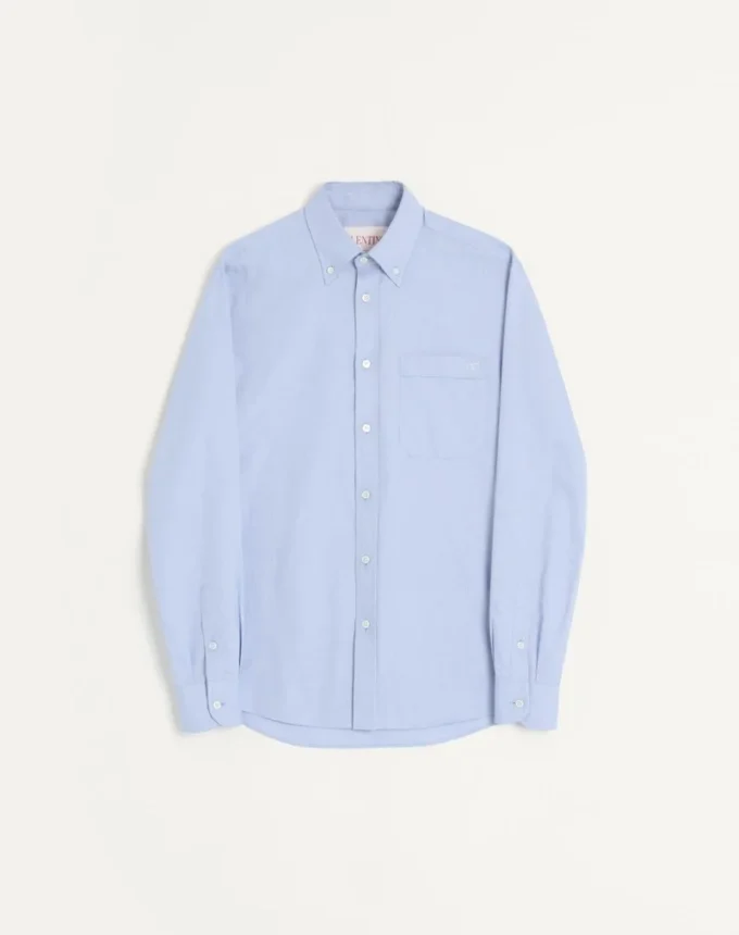 Camisa Oxford de algodón con bordado Vlogo Camisa Oxford de algodón con bordado Vlogo