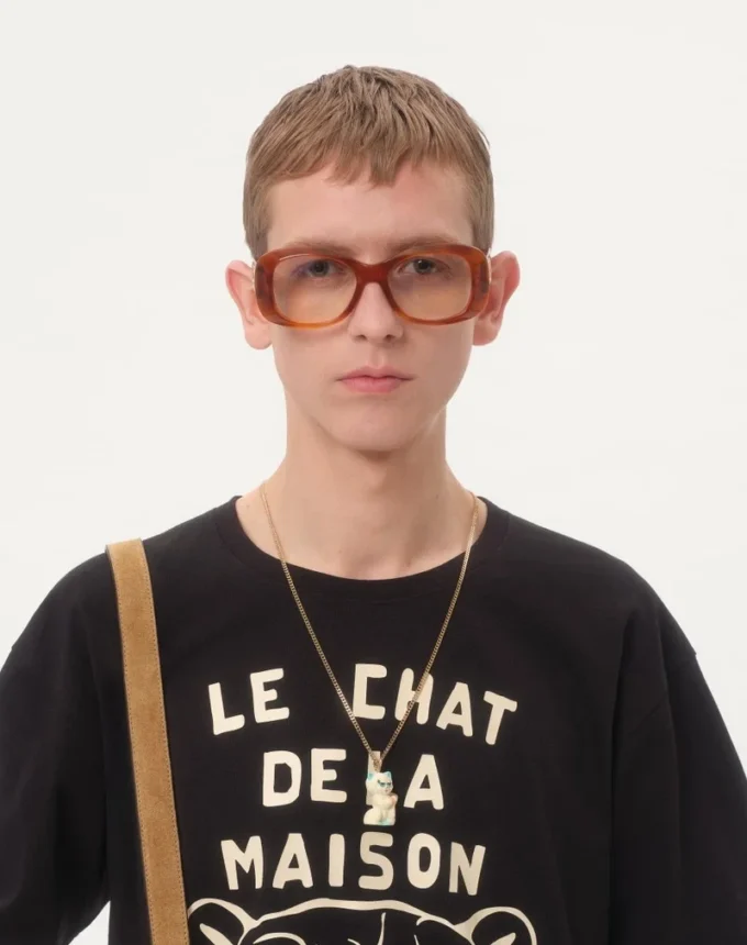 Camiseta de algodón con estampado Le Chat De La Maison Camiseta de algodón con estampado Le Chat De La Maison