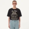 Camiseta de algodón con estampado Le Chat De La Maison Camiseta de algodón con estampado Le Chat De La Maison