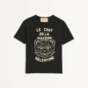 Camiseta de algodón con estampado Le Chat De La Maison Camiseta de algodón con estampado Le Chat De La Maison