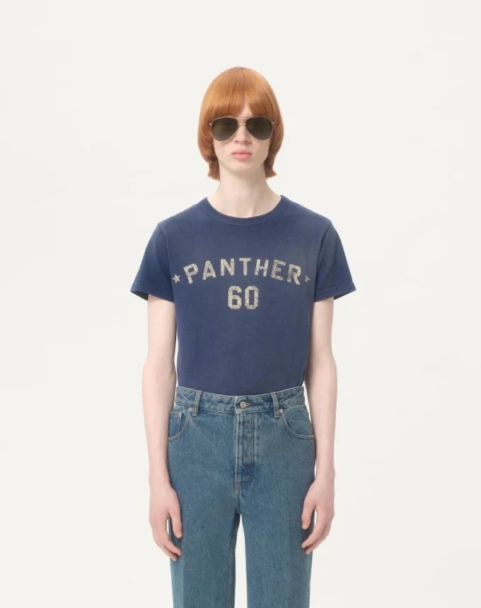 Camiseta de algodón con estampado y parche Chez Valentino