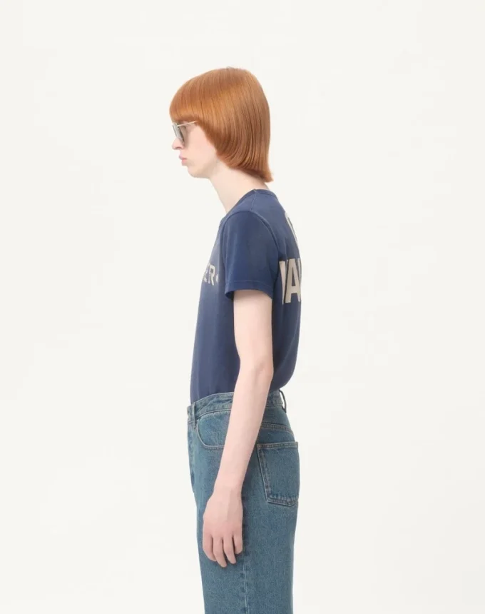 Camiseta de algodón con estampado y parche Chez Valentino