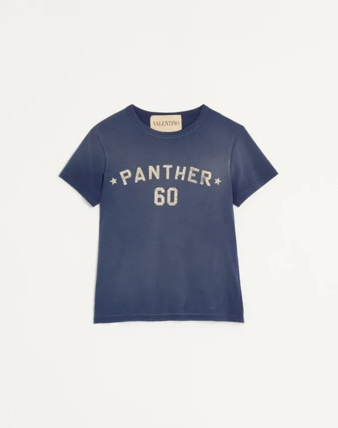 Camiseta de algodón con estampado y parche Chez Valentino