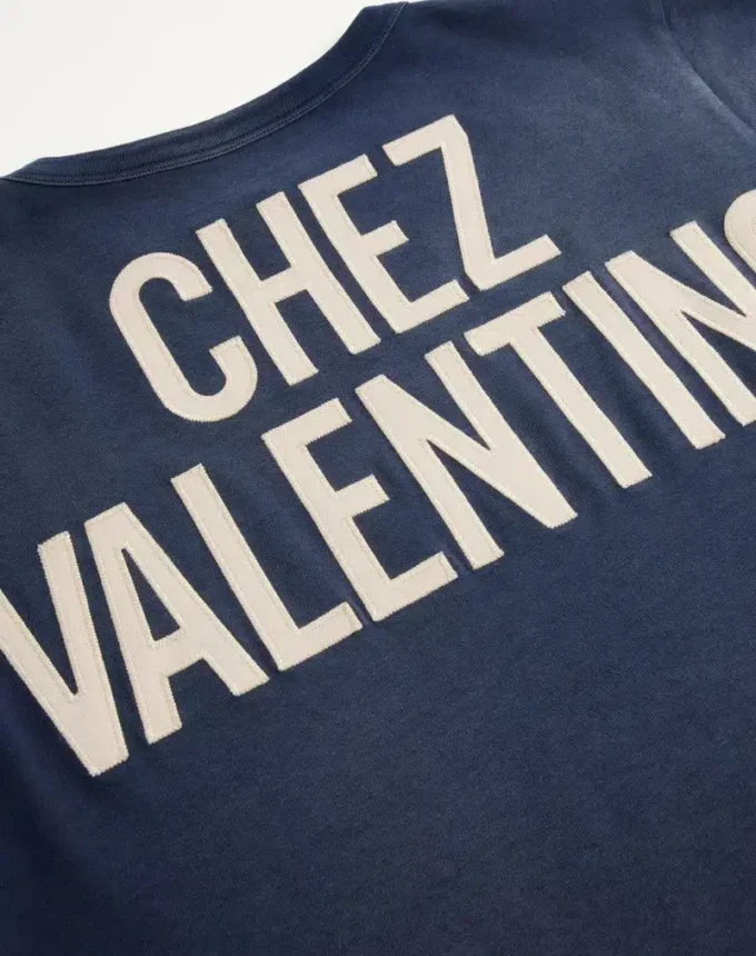 Camiseta de algodón con estampado y parche Chez Valentino
