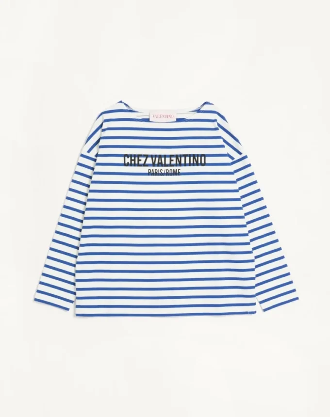 Camiseta de algodón de manga larga con estampado Chez Valentino