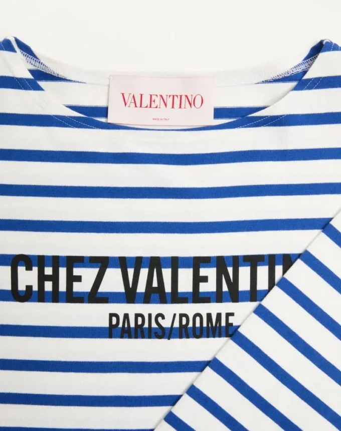 Camiseta de algodón de manga larga con estampado Chez Valentino