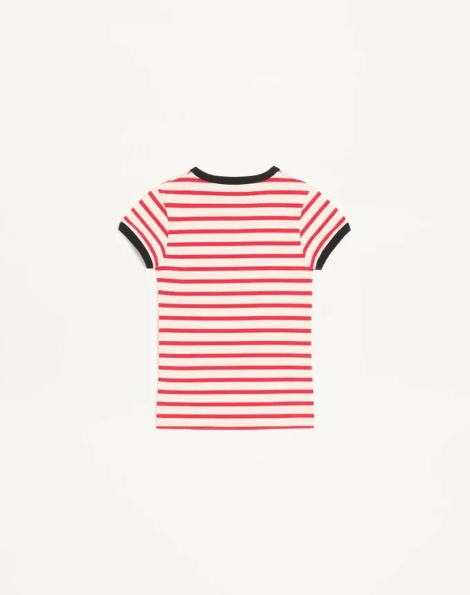 Camiseta de algodón jersey a rayas Camiseta de algodón jersey a rayas