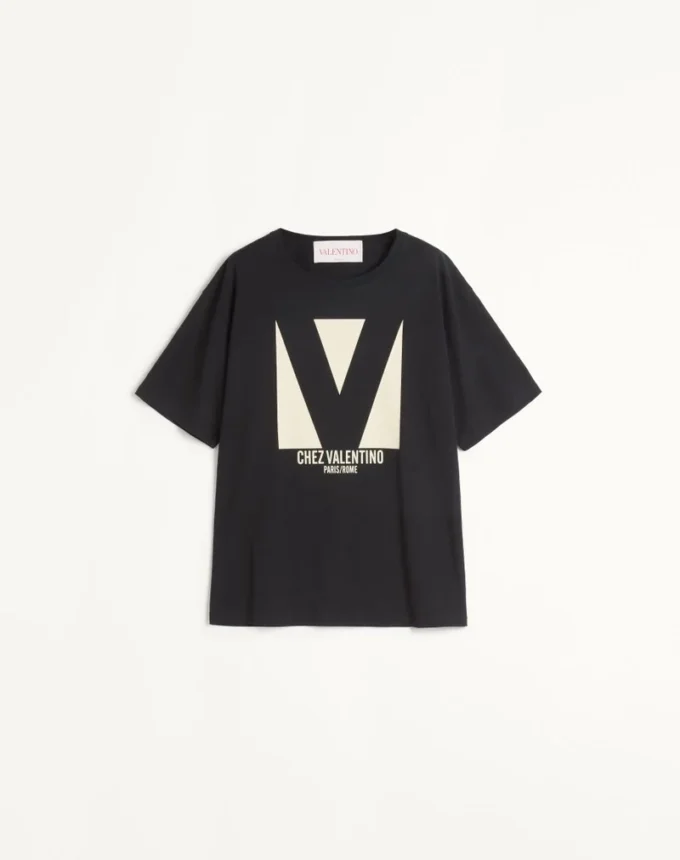 Camiseta de algodón jersey con estampado Chez Valentino
