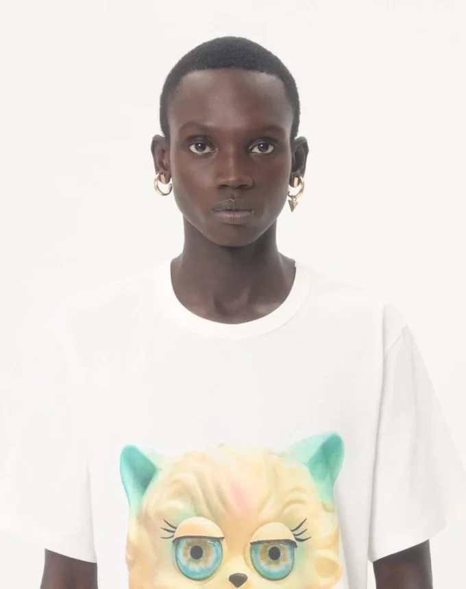 Camiseta de algodón Valentino con estampado Le Chat De La Maison Camiseta de algodón Valentino con estampado Le Chat De La Maison