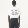 Camiseta de algodón Valentino con estampado Le Chat De La Maison Camiseta de algodón Valentino con estampado Le Chat De La Maison