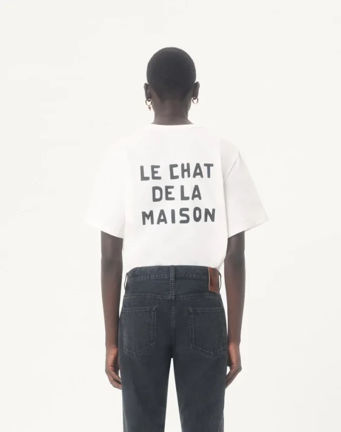 Camiseta de algodón Valentino con estampado Le Chat De La Maison Camiseta de algodón Valentino con estampado Le Chat De La Maison