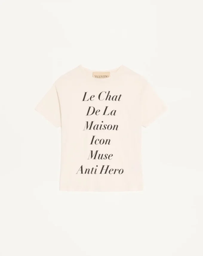 Camiseta de algodón Valentino con estampado Le Chat De La Maison Icon Muse Anti Hero