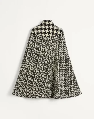 Capa de tweed geométrico
