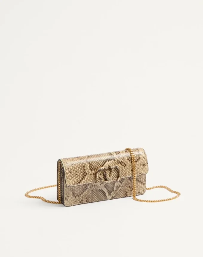 Cartera con cadena Vlogo Signature en pitón Cartera con cadena Vlogo Signature en pitón