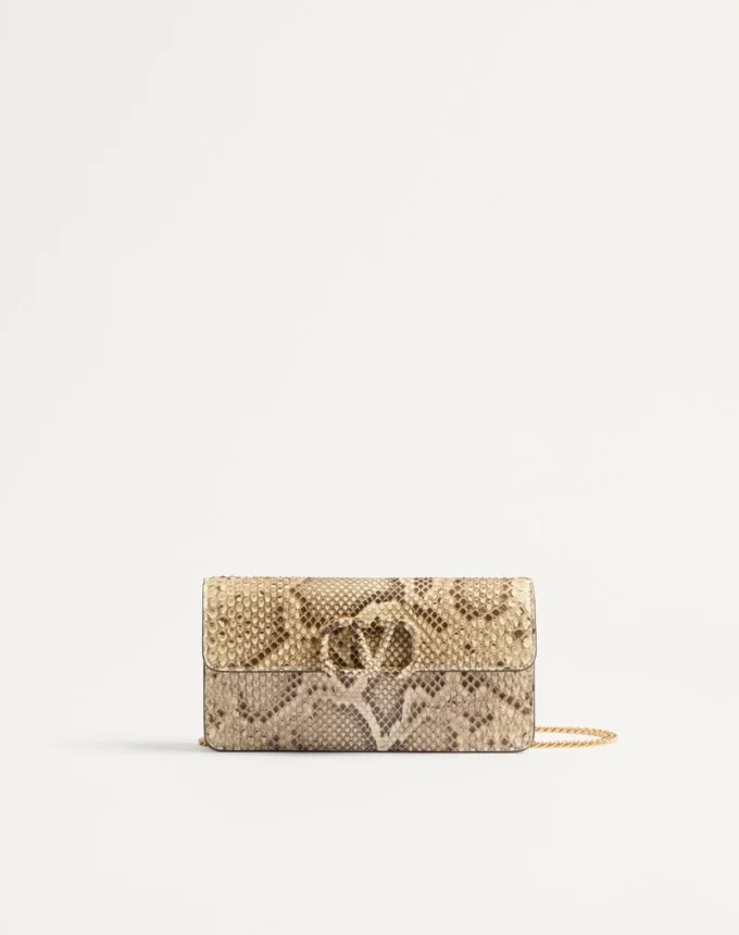 Cartera con cadena Vlogo Signature en pitón Cartera con cadena Vlogo Signature en pitón