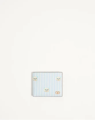 Cartera Valentino Garavani Vlogo Signature en piel de becerro granulada con estampado Le Chat De La Maison