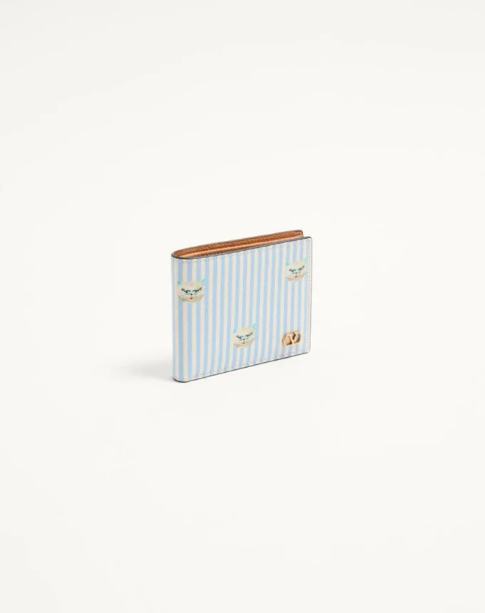 Cartera Valentino Garavani Vlogo Signature en piel de becerro granulada con estampado Le Chat De La Maison Cartera Valentino Garavani Vlogo Signature en piel de becerro granulada con estampado Le Chat De La Maison