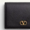 Cartera VLogo Signature de piel de becerro granulada