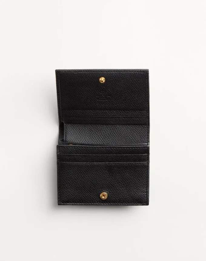 Cartera VLogo Signature de piel de becerro granulada
